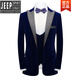 JEEP high-end wedding suit men's gold velvet business banquet emcee presenter singer performance suit men's evening black XL