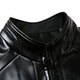 SHANSHAN Shanshan PU leather jacket men's autumn and winter new stand-up collar anti-wrinkle wear-resistant men's leather jacket business casual jacket for young and middle-aged people brown 3XL /190
