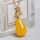 Sizan beeswax pendant, chicken fat yellow clavicle chain jewelry, long sweater chain, amber blood amber women's 925 necklace, type A chicken fat yellow pendant