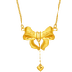 Saturday Fortune Gold Necklace Women's Bow Pure Gold Pendant Birthday Gift Price A0612627 Approximately 5.11g40+5cm