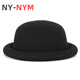 NY-NYM hat autumn and winter knitted wool dome Japanese style new versatile small head circumference ball hat curled edge cute small basin hat milk white 56-57cm