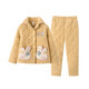 Fenton children's pajamas anti-static quilted parent-child 250g autumn and winter lapel warm velvet girls home clothes Q9J2470328