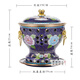 Longshun Copper Art New Cloisonne Blue Copper Hot Pot Single Alcohol Pot Small Hot Pot Pot One Person One Pot Alcohol Stove Club Hotel Tableware Blue Bottom Flower Blooming Wealth Flat Pot Style 19cm
