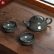 Lingqingfang high-end Kung Fu tea set home office celadon complete set teapot teacup gift box Ge Kiln ice crack iron tire Tibetan blue ten-piece set