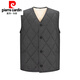 Pierre Cardin winter wool vest men's fur one-piece vest vest for dad middle-aged thickened warm vest MJ01 dark gray XL 175 recommended 135-150Jin Jin equals 0.5 kg