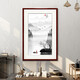 Zi Teng Suixuan ink landscape painting new Chinese style living room decoration painting background wall mural Chinese style entrance hall study hanging painting Picture 2 35*50cm mahogany color solid wood frame