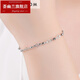 Huiyoulan Pt950 platinum bracelet for women Pt999 platinum bracelet fashionable super flash simple couple bracelet platinum anklet Chinese Valentine's Day gift Christmas gift PT950 platinum bracelet + certificate, about 3.4 grams, with extension chain available