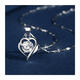 DL 1998 Fat Donglai same style platinum pendant gold 999 Heart of the Ocean silver-plated necklace female clavicle chain for girlfriend Chinese Valentine's Day Heart of the Ocean pendant white diamond