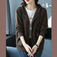 Red Dragonfly hooded sweater short coat for women spring and autumn new fashion fashion outer warm loose hooded knitted cardigan brown long sleeves one size