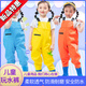 Children's water play one-piece waders, kindergarten waterproof clothes, rain boots for boys and girls, fish catching rain pants, beach children's yellow overalls with pockets, size 22/28 (shoe inner length 15cm)