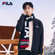 FILA official men's knitted casual zipper jacket autumn and winter stand collar business men's commuter jacket Legend Blue-NV L 175/96A
