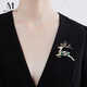 Mck shining colorful zirconium deer brooch high-end women's suit coat corsage pin accessories Chinese Valentine's Day gift