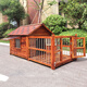 Dog House Outdoor Waterproof Solid Wood Dog House Medium and Large Dog Golden Retriever Dog House Rainproof Summer Outdoor Four Seasons Pet Villa 5XL with Yard Double Windows with Screen Package Installation