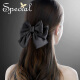 Special European and American temperament skin-lining bow hairpin non-slip top clip ponytail clip spring clip hairpin 2024 gift to girlfriend dark black