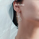HEFANG He Fang Jewelry Ribbon Knot Earrings Elegant Earrings Women's Light Luxury High-Quality Birthday Gift for Girlfriend Silver
