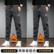 Gxmy pants men's autumn and winter new style plus velvet thickening warm loose trendy straight casual pants boys sports trousers K919 dark gray + K919 black plus velvet plus velvet 2XL 140-160Jin Jin is equal to 0.5 kg