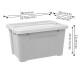 Qingyemu 32L gray plastic storage box organizer box thickened storage box