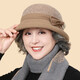 SOMUBAY (SOMUBAY) mother's hat women's autumn and winter woolen warm retro hat Western style elegant basin hat Hepburn style fisherman hat caramel color one size adjustable (56-58CM)