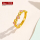 Zhou Taisheng Monet's Garden Pure Gold Dried Rose Ring Gold Live Ring Birthday Gift for Girlfriend 3.41g Live