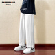 Dingfengbaoluo casual pants men's autumn loose sports outdoor trendy wide-leg heavy straight long pants 9066 white L