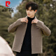 Pierre Cardin Lapel Wool Jacket Men's Wool Wool Coat Short Double-sided Wool Jacket Men's Spring Autumn British Thickened Camel (Including removable down liner) XL 180