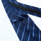HAIPAIHAOYU men's zipper tie 8cm business formal wear easy to pull lazy style gift box WE6 dark blue stripes
