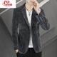 An Chuxia Spring and Autumn Men's Suit Jacket Korean Style Slim Corduroy Suit Men's Trendy Handsome Casual Single Suit Top Gray XL