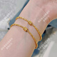 Zhijue's new gold 9999 gold clad silver small waist bracelet pure gold pure silver bouncy bracelet Valentine's Day gift for girlfriend Gold clad silver small waist bracelet gold about 0.5g counter gift box + appraisal certificate + invoice
