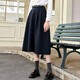 Betu women's autumn new skirt simple high waist skirt slimming Hepburn skirt women 2309T96 dark sapphire blue L
