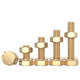 Fengji national standard pure copper full brass screw flat washer nut set external hexagonal bolt combination 4M5M6M8M10M12M16 M4*20-30 set
