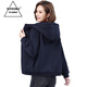 SHIROMA new winter wear hooded thickened velvet sweatshirt jacket for women autumn and winter new fashion navy L
