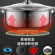 Enshousu one-piece odor-free mandarin duck hotpot with lid, ultra-thick stainless steel kitchen shabu-shabu, double-flavor pot, one-piece molding, with glass 32cm, emergency treatment 316 food grade I hour