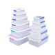 Xiaojinren Plastique Boîte de gardien de glaçage Rectangulaire Couvercle transparent avec couvercle Boîte scellée de qualité comestible Grande boîte de rangement commercial Rangement de cuisine [9903] Sceau haut 9 litres 39,5 * 27 * 13C