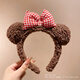 Youfang Cute Bear Ears Headband Bow Knot Plush Autumn and Winter Headband Face Wash Makeup Pressed Hair Headband Cartoon Hairpin Plush Red Bow Knot 1 Pack