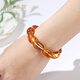 OUCERNY Flower Amber Bracelet Natural Raw Stone Amber Beeswax Bracelet Shape Bracelet Men and Women Style Single Circle Bracelet 10-12g