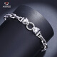 Aido Diamond pt950 platinum bracelet for men, elegant platinum double leopard head bracelet, cross chain body, domineering bracelet (customized) 16-18 grams, length 17-23cm