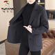 Woodpecker (TUCANO) Woolen Suit Men's 2024 Autumn and Winter New Suit Short Woolen Jacket Business Casual Top Men's Dark Gray XL 130-150Jin Jin equals 0.5 kg