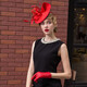 EE original design European and American fashionable lady hat Elegant and versatile Jockey Club lady style hat for women 2336 red