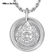 Miss JuJu pt950 platinum pendant men's platinum yellow God of Wealth pendant solid round brand national trend pendant pure gold necklace weighing 2.6-2.8 grams (pendant width is about 12mm) comes with leather rope