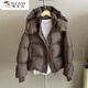 Woodpecker down cotton jacket women's short 2025 new off-season hooded thickened cotton coat loose winter cotton jacket black M 105-125Jin Jin equals 0.5 kg