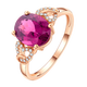IL&CO Youke cardamom rose 18K gold rubellite ring women's fashion colorful treasure ring birthday gift for wife rubellite rubellite about 1.97 carats size 15