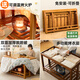 Trojan fire table household new folding rectangular fire rack simple winter kang table heating coffee table dining table with temperature control stove double-sided gallbladder removal 120 walnut color (thickened pure bamboo foldable)