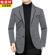 Hengyuanxiang woolen suit men's jacket 2025 spring, autumn and winter new style young and middle-aged business casual slim suit jacket blue gray 3XL 190