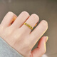 Zhijue's new 999 solid gold four-leaf clover ring 24K gold plain ring pure gold open glossy ring 0.01g four-leaf clover open ring