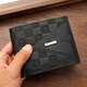 Flangmonet 2025 new men's wallet short business wallet youth horizontal multi-card slot wallet texture men's texture black