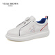 未毕【法国品牌】高端休闲鞋男2025新款百搭男鞋厚底增高男士小白鞋 白色 41
