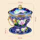 Guo Yiyuan New Cloisonné Enamel Old Beijing Small Hot Pot Single Alcohol Pot Environmentally Friendly Oil Hot Pot One Person Cloisonne Copper Hot Pot Single Small Fat Beef Blue Bottom Peony Model 19cm
