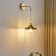 Wall lamp with switch American Nordic retro bedroom bedside lamp Japanese background wall with pull switch B&B Wabi A long line wall lamp + pull switch