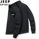 JEEP SPIRIT Jeep Jacket Men's Autumn and Winter Jacket Thick Stand Collar Business Loose Versatile Casual Men's Clothing Black Velvet XL