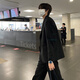 Xinghelai blazer men's Korean style business casual suit black shoulder pad small suit handsome boy trendy black shoulder pad jacket + small pants XL 125-140Jin Jin equals 0.5 kg